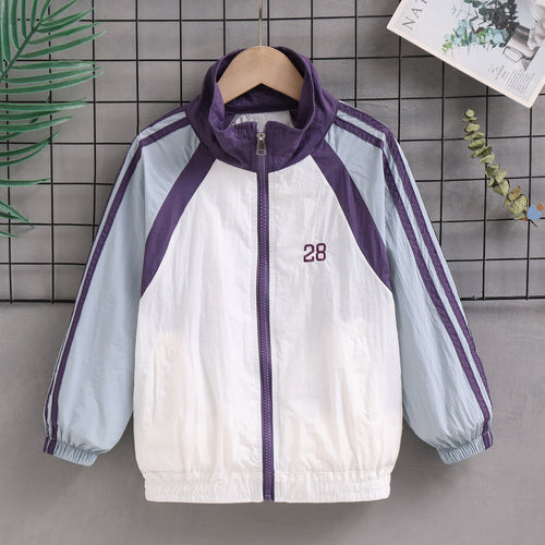 Unisex nan leichte Retro Windjacke mit Stehkragen, durchgehendem Reißverschluss und markanten Kontraststreifen Drune