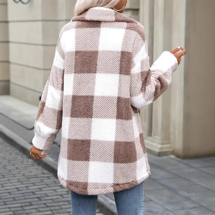 Damen Oversized Karofleecejacke Drune