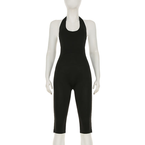 Damen körperbetonter Jumpsuit mit tiefem Rückenausschnitt und reinem Design Drune