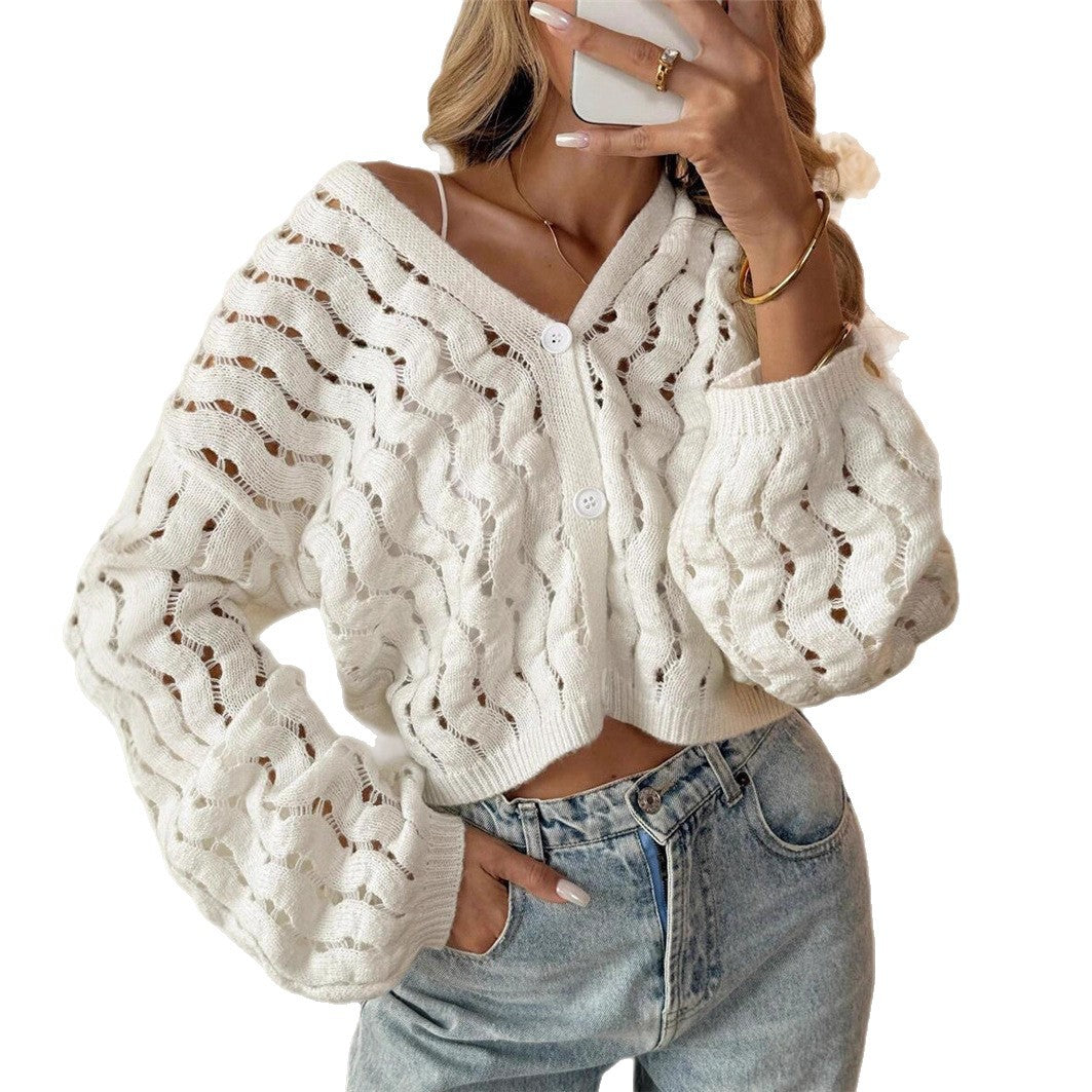 Damen Strickpullover mit einzigartigem Lochmuster und lässigem Schnitt Drune