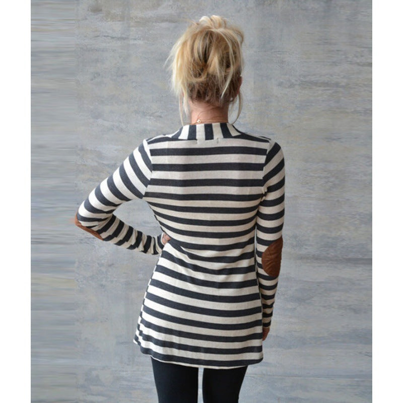 Damen Lässiger Strickcardigan mit Ellbogenpatches Drune