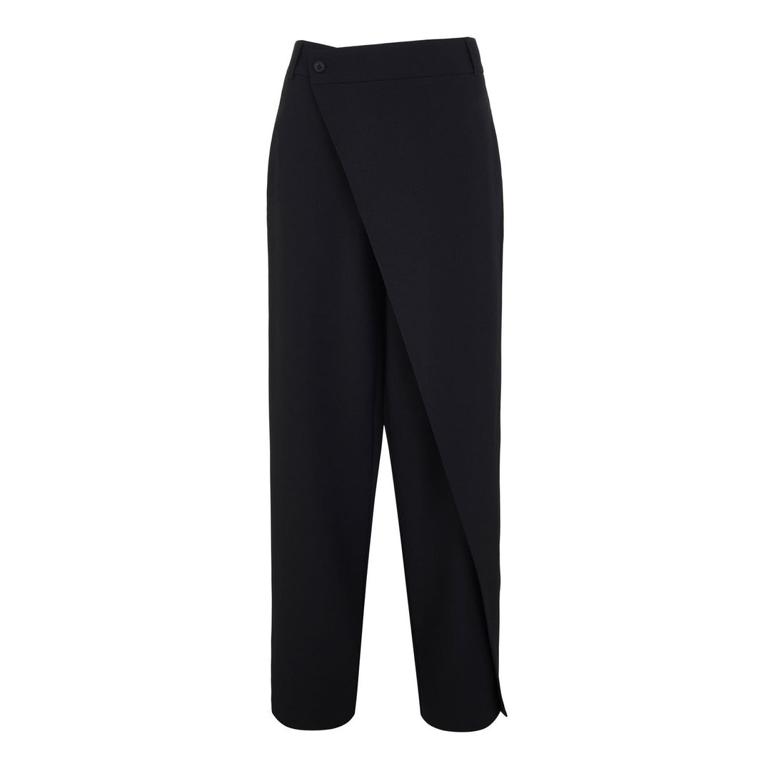 Damen elegante, hochtaillierte Hose mit asymmetrischem Schnitt Drune