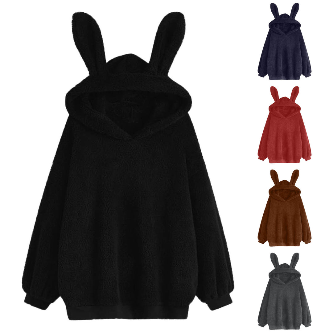 Damen Kuscheliger Hoodie mit Hasenohren Drune