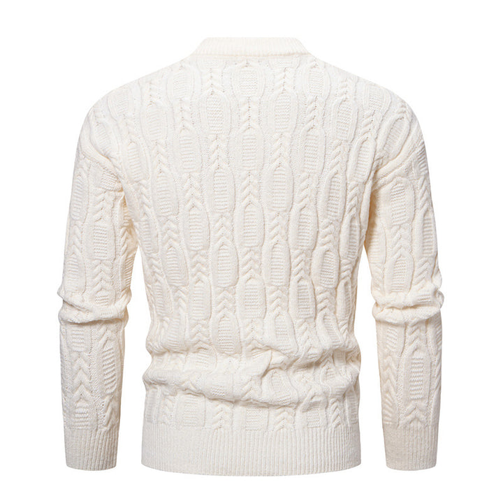 Herren modischer Rollkragenpullover mit strukturiertem Zopfmuster Drune