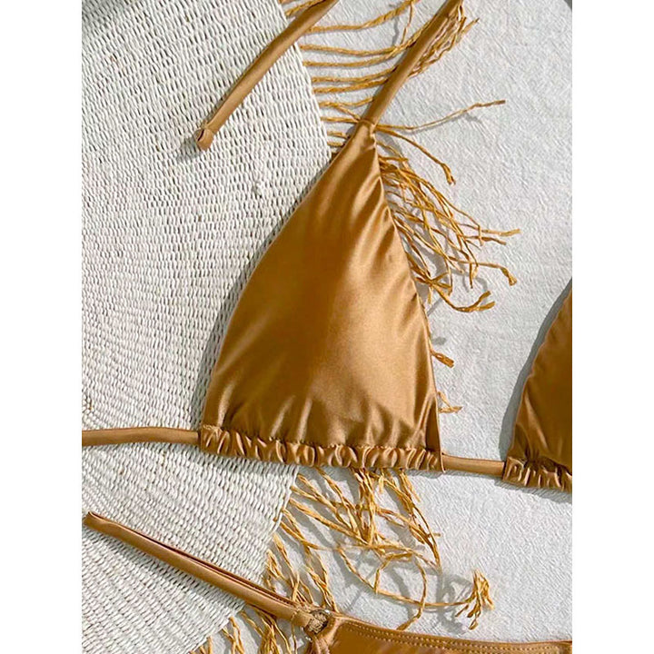 Damen Triangel-Bikini mit verspieltem Fransen-Design Drune