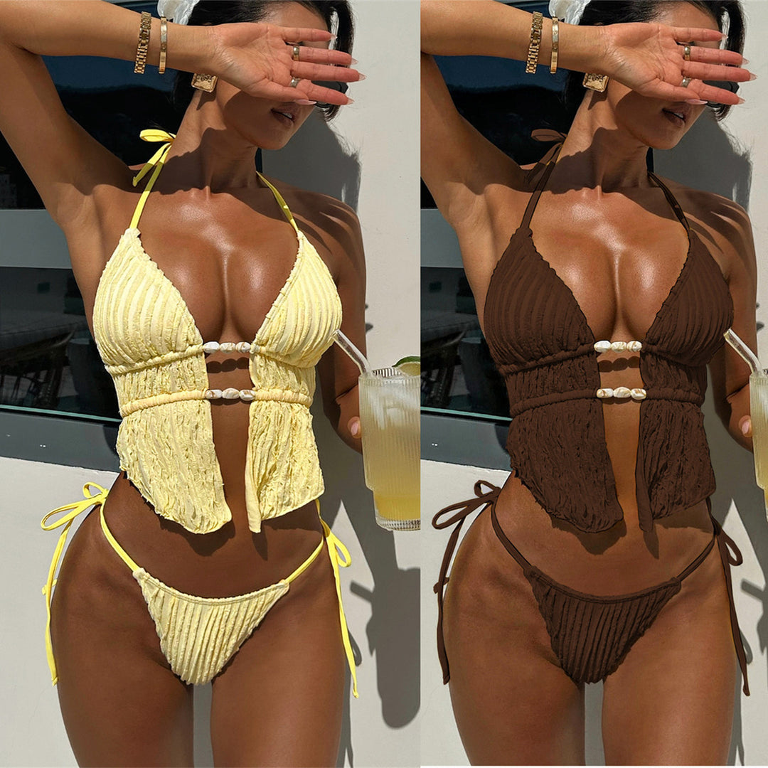 Damen Raffiniertes Bikini-Set mit Rüschendetails Drune