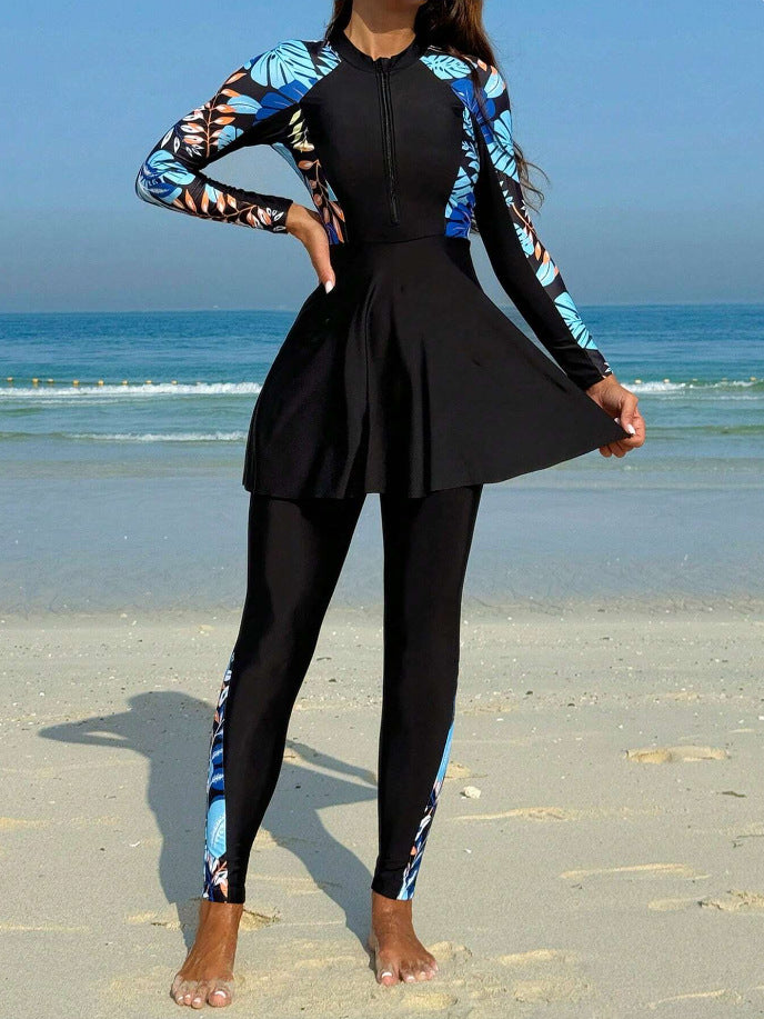 Damen Surfanzug mit Rockteil und langärmligem Design Drune
