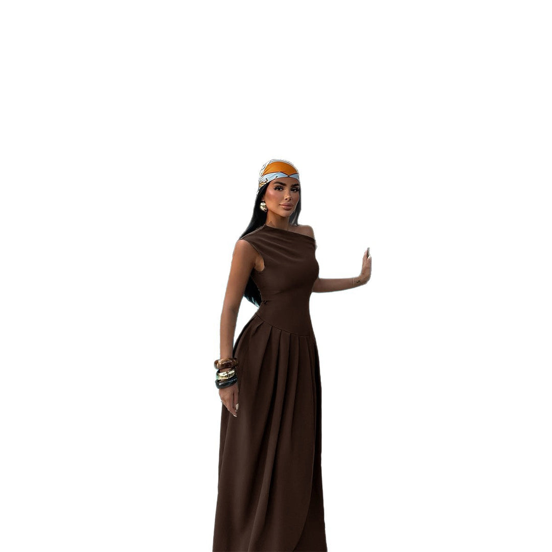 Damen Elegantes Abendkleid mit fließendem Schnitt und dekorativem Faltenwurf Drune