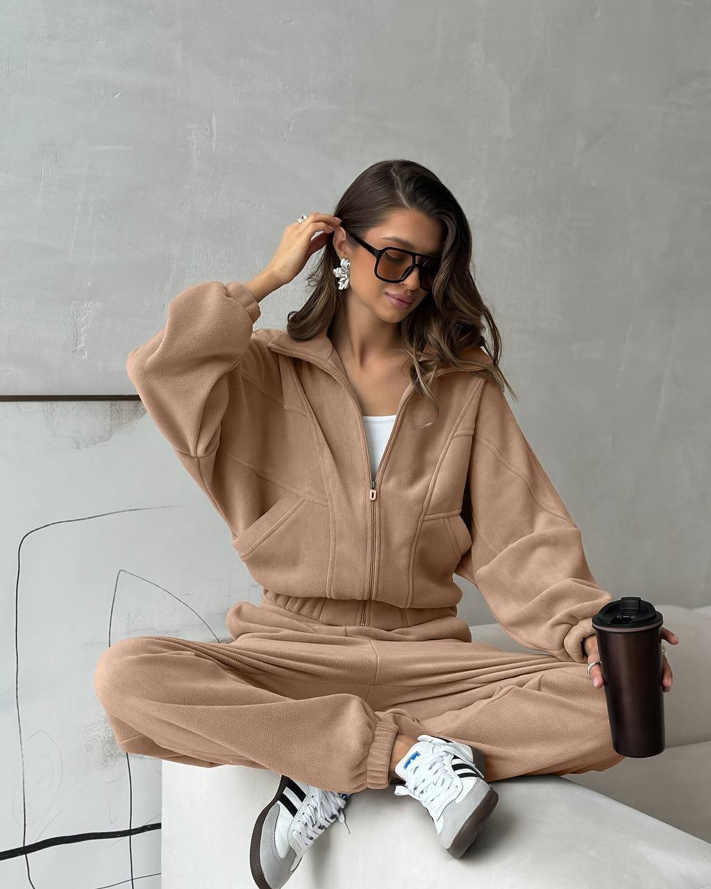 Damen bequemer und modischer Jumpsuit mit tiefem V-Ausschnitt Drune