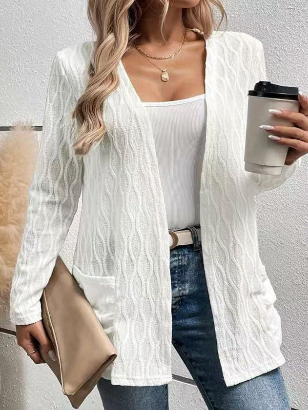 Damen Strickjacke mit strukturiertem Muster und lässigem Schnitt Drune