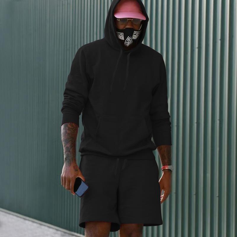 Herren sportliches Hoodie- und Shorts-Set aus hochwertigem Sweatmaterial Drune