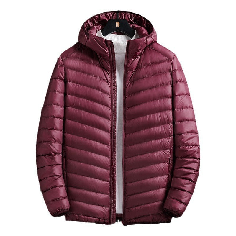 Herren nan ultraleichte Steppjacke mit Kapuze, winddichter Außenhülle und packbarem Thermofutter Drune