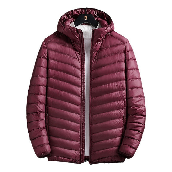 Herren nan ultraleichte Steppjacke mit Kapuze, winddichter Außenhülle und packbarem Thermofutter Drune
