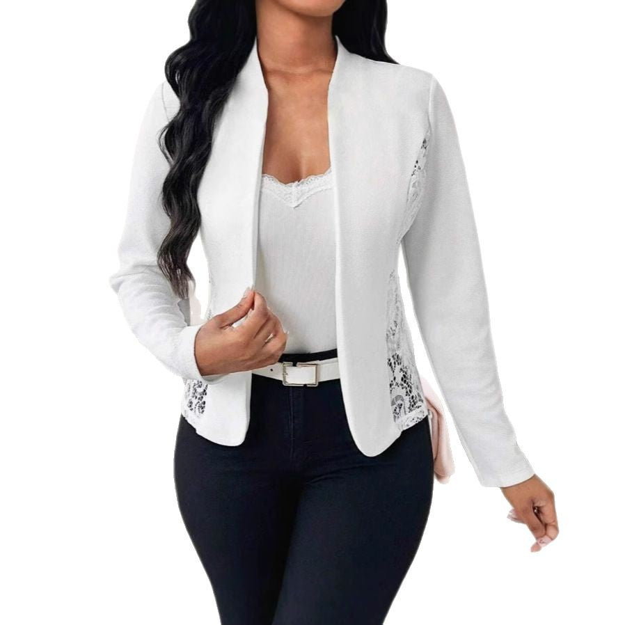 Damen elegante Blazerjacke mit Spitze und modernem Schnitt Drune