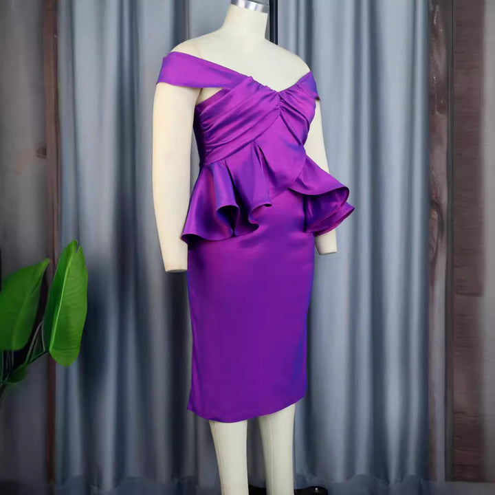 Damen Abendkleid mit voluminösen Rüschendetails Drune
