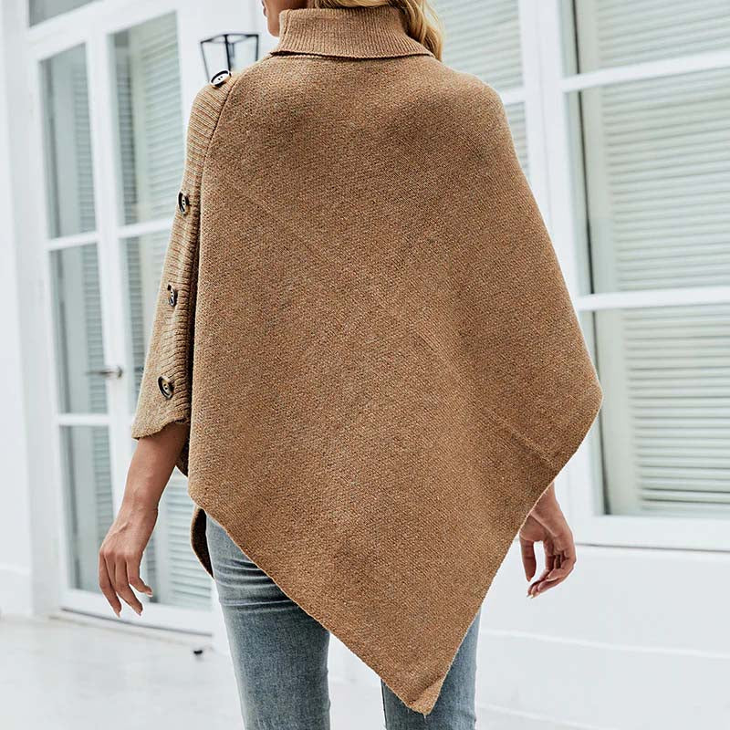 Drune | Poncho mit Knopfdetails Akryl Elegant und Warm