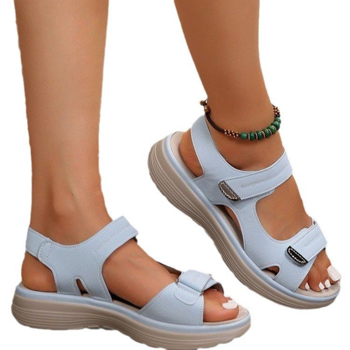 Damen Komfortsandalen mit verstellbaren Klettverschlüssen und ergonomischem Fußbett Drune