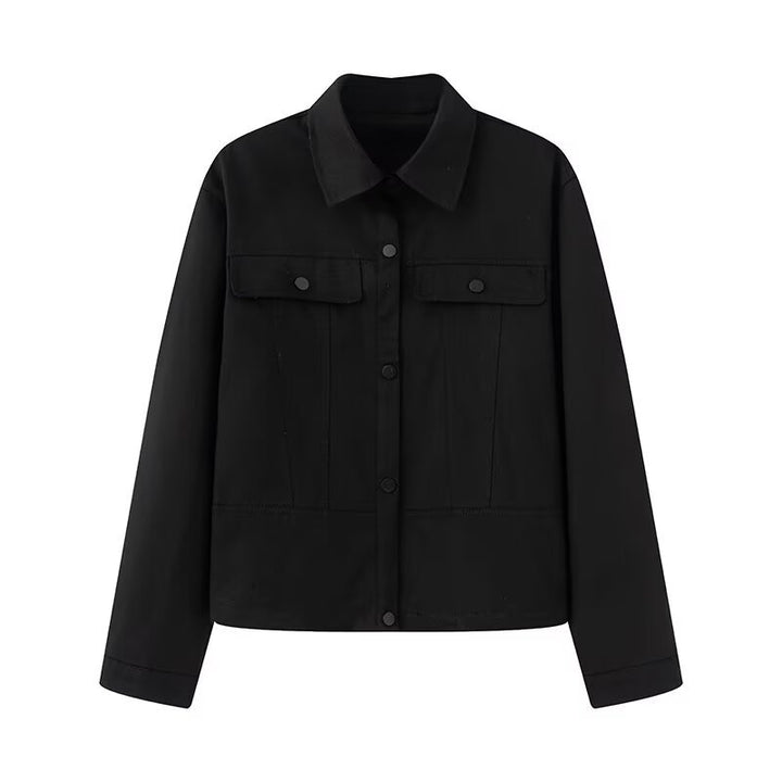 Damen lässige Jeansjacke mit praktischen Taschen Drune