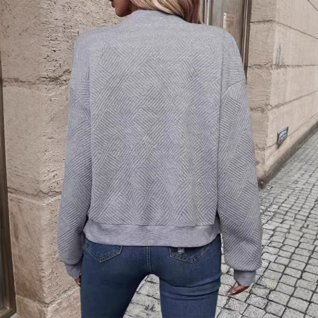 Damen Casual Fleece-Jacke mit strukturierter Oberfläche Drune
