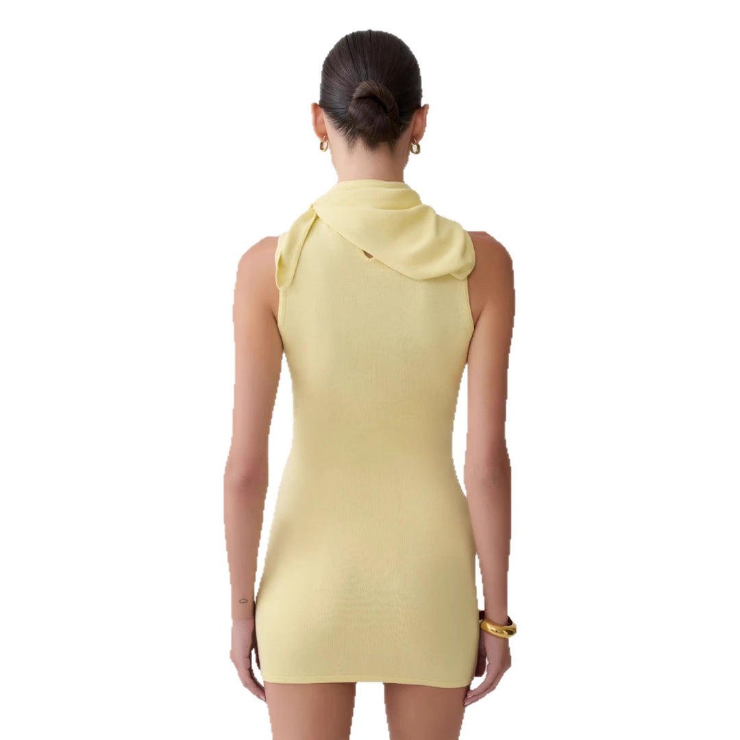 Damen Elegantes Minikleid mit asymmetrischem Kragen Drune