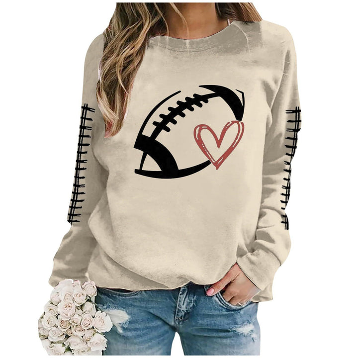 Damen Sweatshirt mit sportlichem Fußball-Motiv und lässigem Schnitt Drune