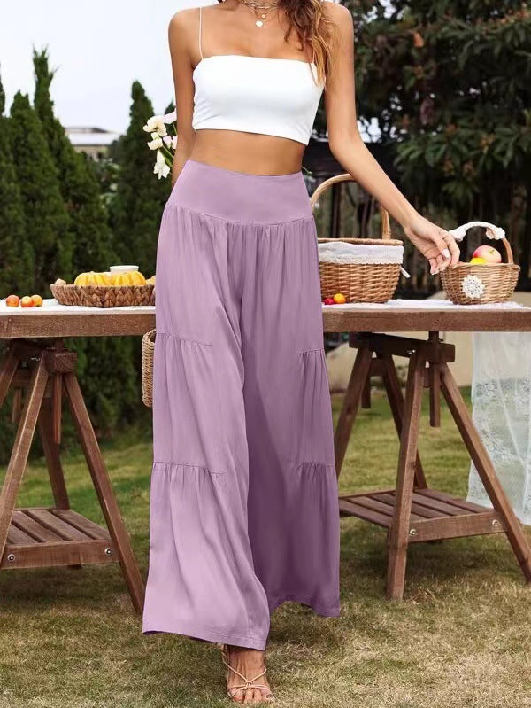 Damen Weite Sommerhose mit luftiger Schnittführung und elastischem Bund Drune
