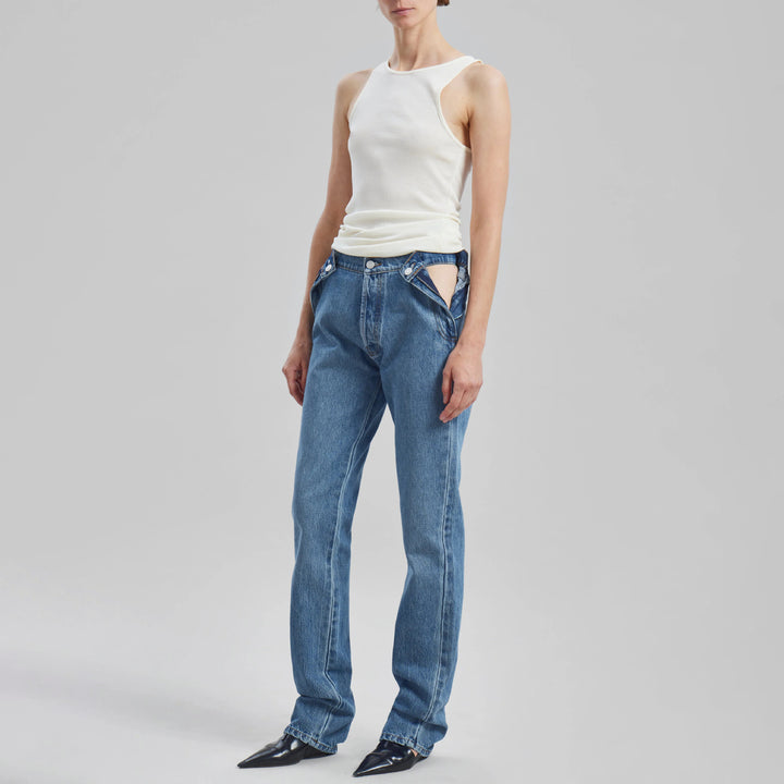 Damen High-Waist Cargo-Jeans mit lässigem Schnitt und einzigartigen Taschen Drune