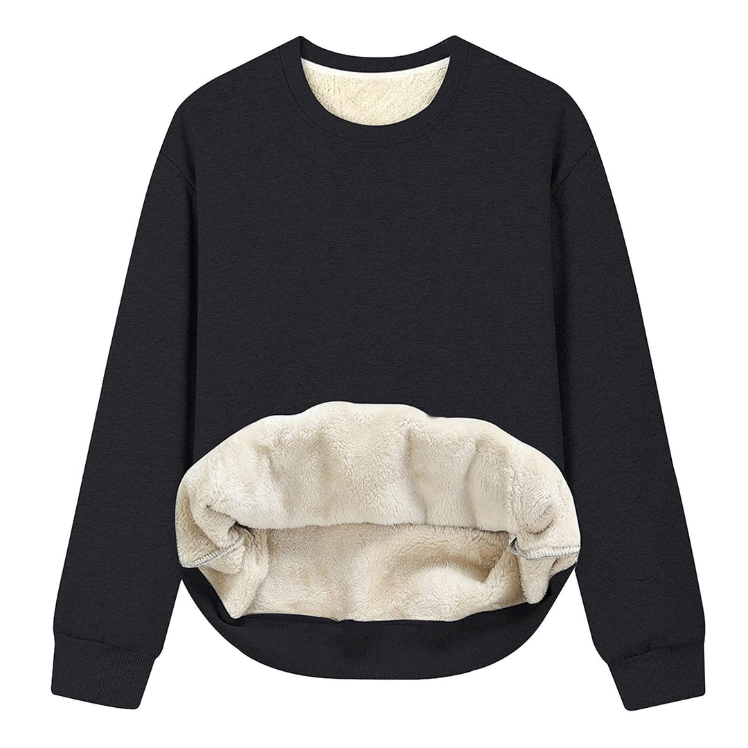 Damen Kuscheliger Sweatshirt mit weichem Innenfutter und Rundhalsausschnitt Drune
