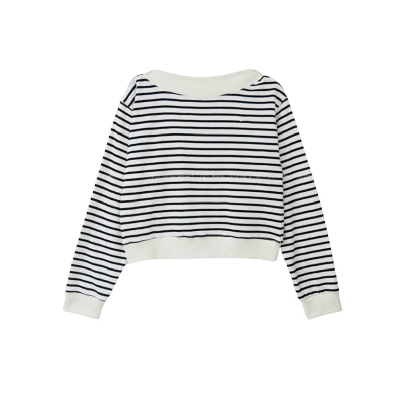 Damen lässiges gestreiftes Sweatshirt Drune