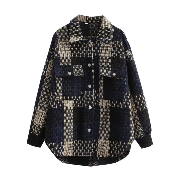 Damen Übergangsjacke im Patchwork-Design mit praktischen Taschen und lässigem Schnitt Drune