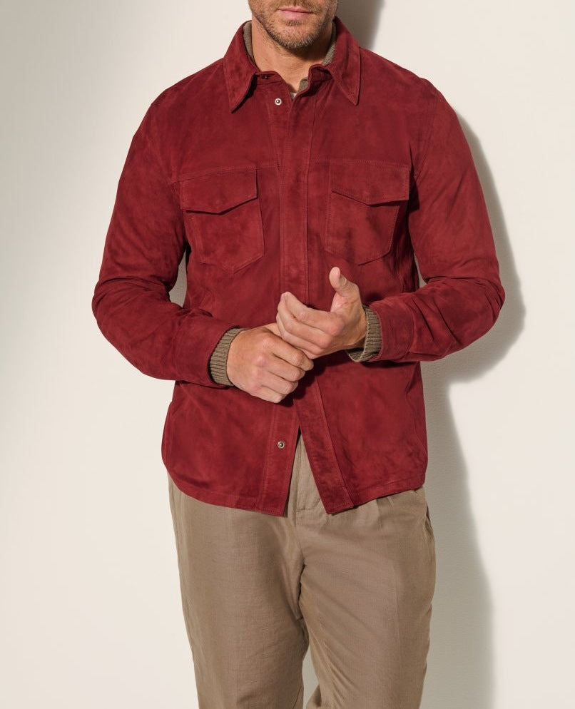 Herren Suede Jacke mit zwei aufgesetzten Taschen und modernem Schnitt Drune