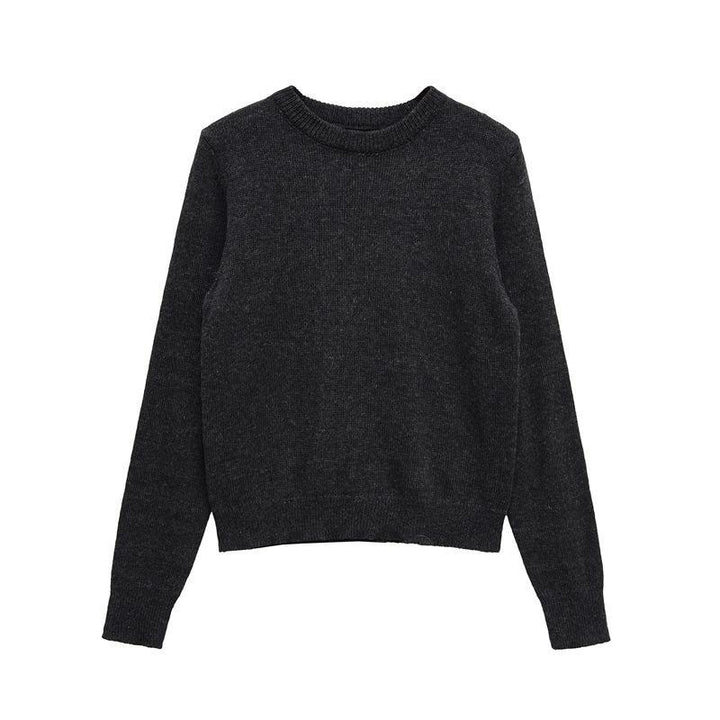 Damen gemütlicher Rundhals-Pullover aus hochwertiger Baumwolle Drune