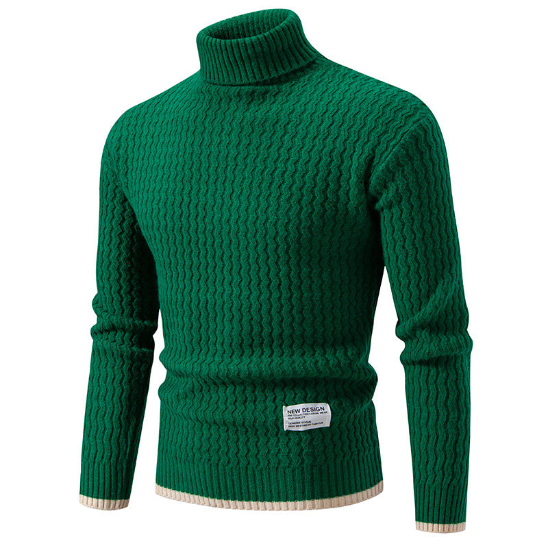 Herren Strickpullover mit hochabschließendem Kragen und strukturiertem Muster Drune