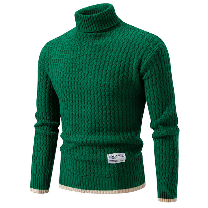 Herren Strickpullover mit hochabschließendem Kragen und strukturiertem Muster Drune