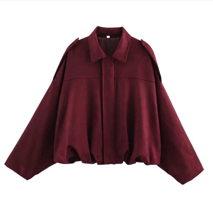 Damen oversized Wildlederjacke mit lässigem Schnitt Drune