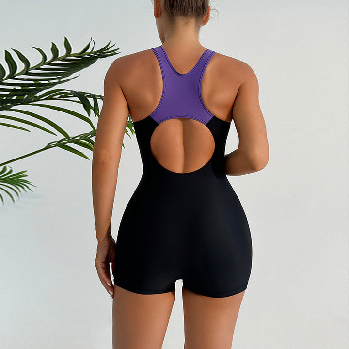 Damen Sportlicher Einteiler-Badeanzug mit attraktiven Farbdetails Drune