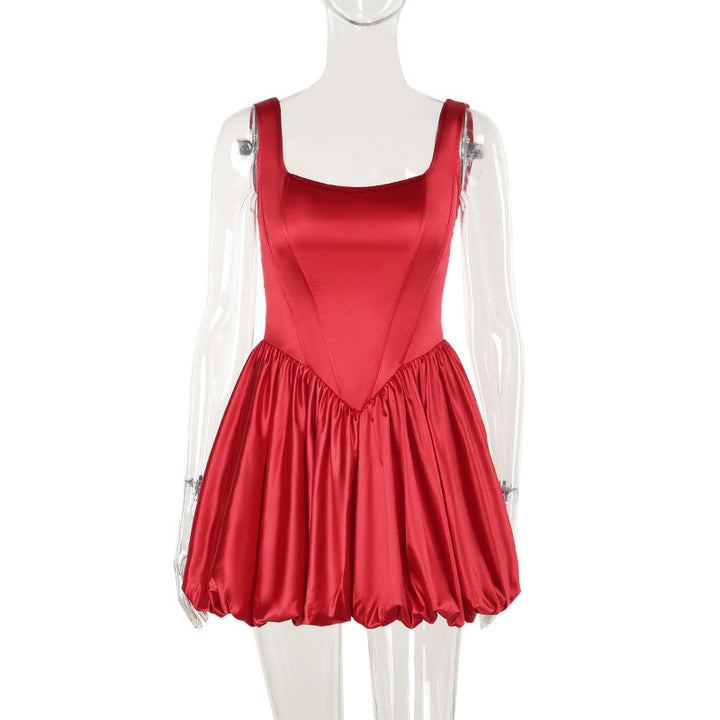 Damen schwingendes Abendkleid mit elegantem Taft-Oberteil und voluminösem Rock Drune