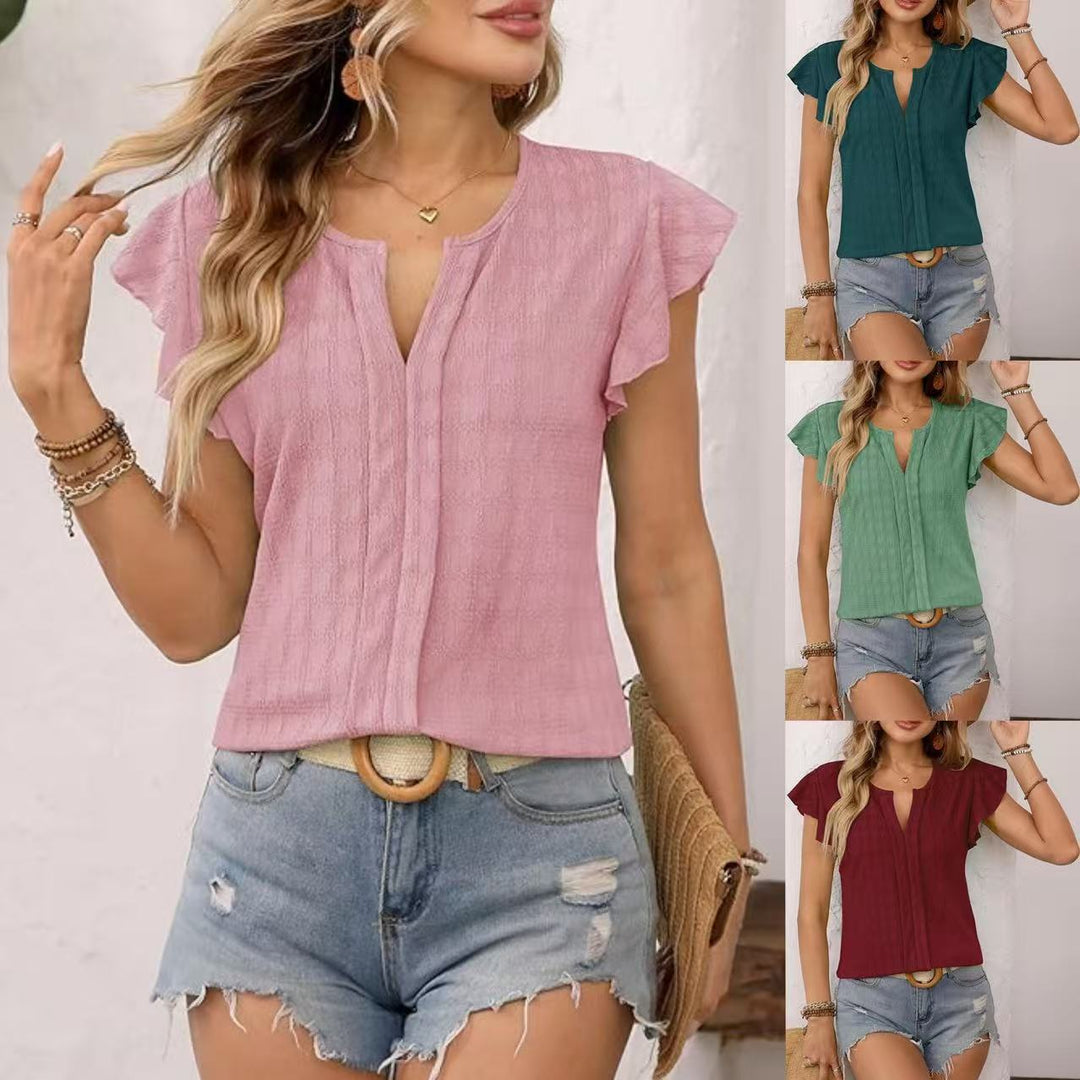 Damen Kurze Ärmel Bluse Drune