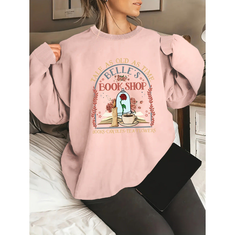 Damen Sweatshirt mit einzigartigem Buchladen-Motiv Drune