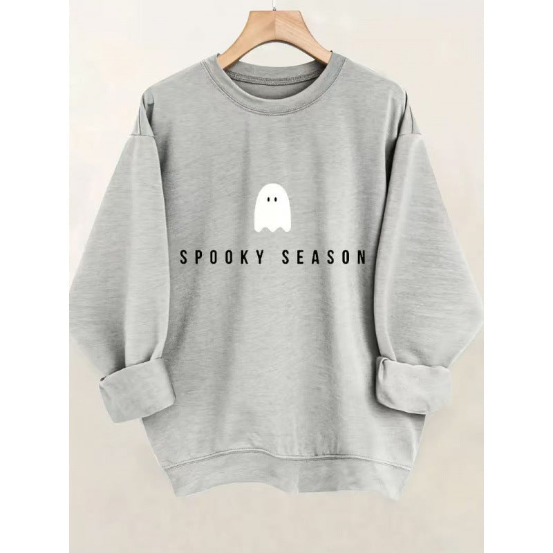 Unisex nan lässiges Halloween Sweatshirt mit Gespenst-Print und Oversize-Schnitt Drune