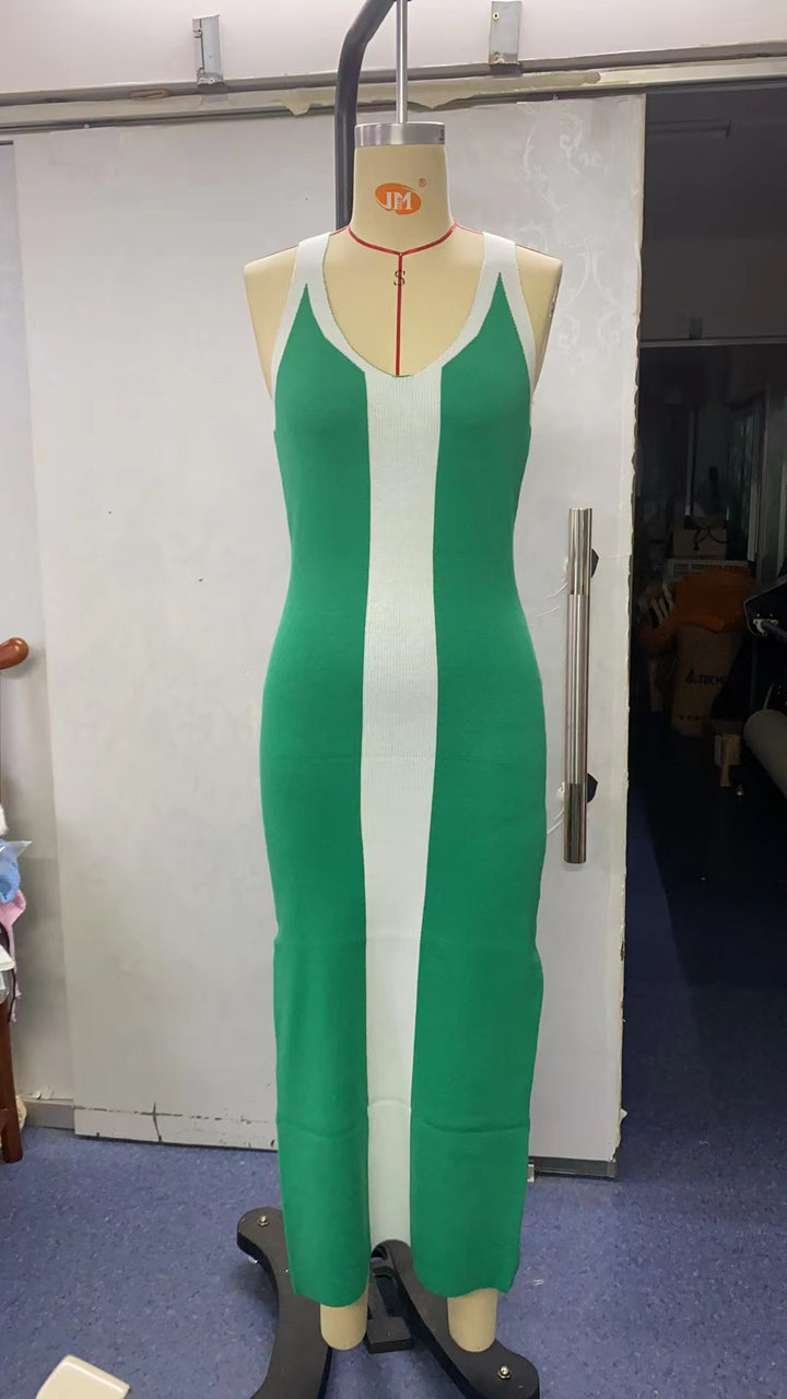 Damen figurbetontes Maxikleid mit grafischem Design Drune