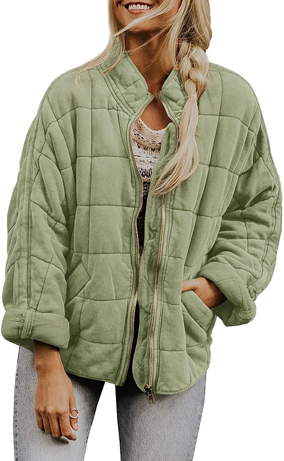 Damen gesteppte Kapuzenjacke mit Reißverschluss und Taschen Drune