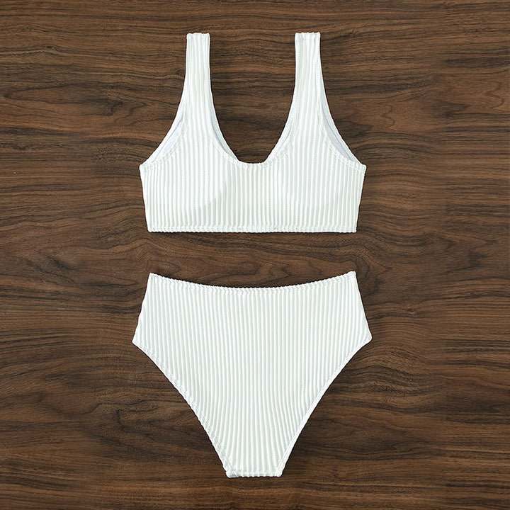 Damen Hochtailliertes Bikiniset mit eleganter Struktur Drune