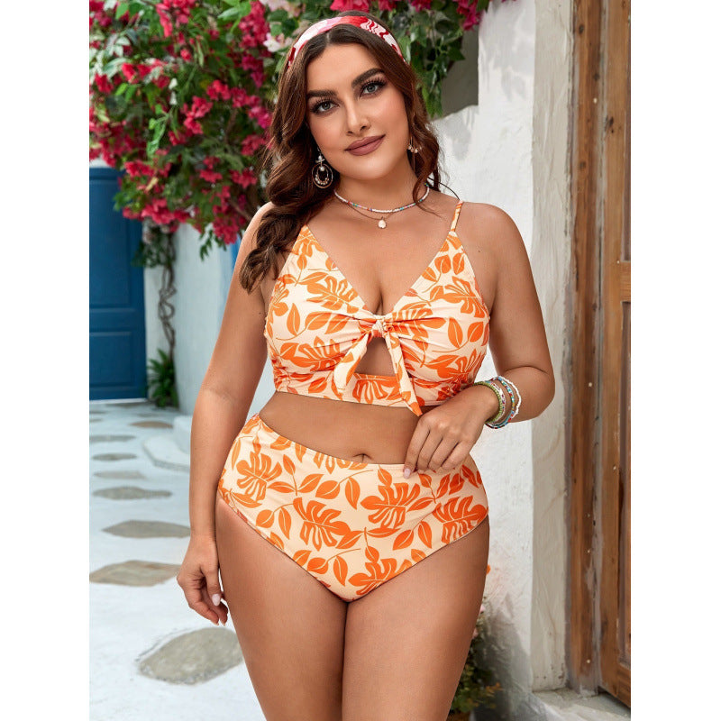 Damen Bikini-Set mit hohem Bund und verspieltem Schnürdetail Drune