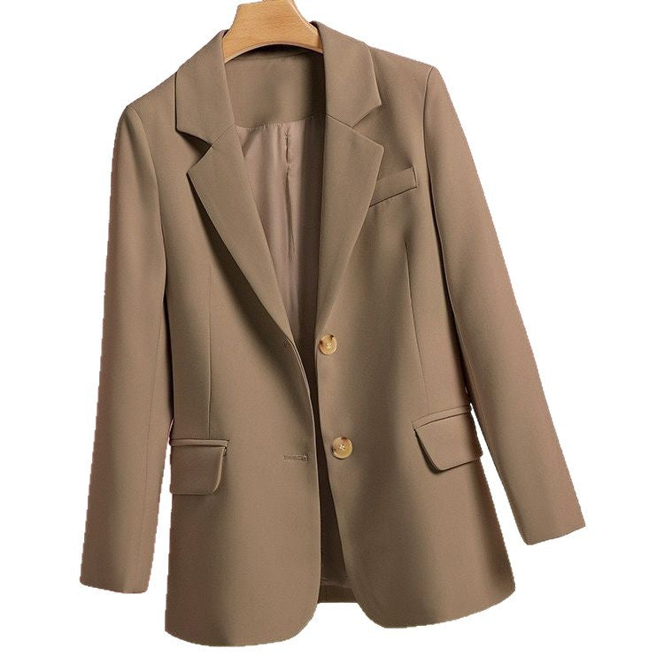 Damen eleganter Blazer mit zeitlosem Schnitt und goldenen Knopfdetails Drune