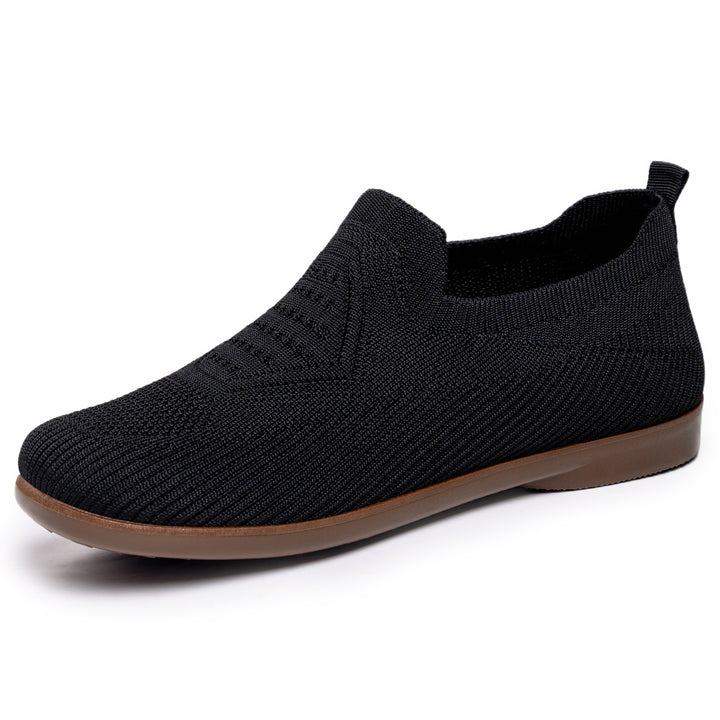 Damen nan gestrickter Komfort-Slip-On Halbschuh mit sockenähnlichem Schaft, gepolstertem Memory-Fußbett und flexibler Leichtlaufsohle Drune