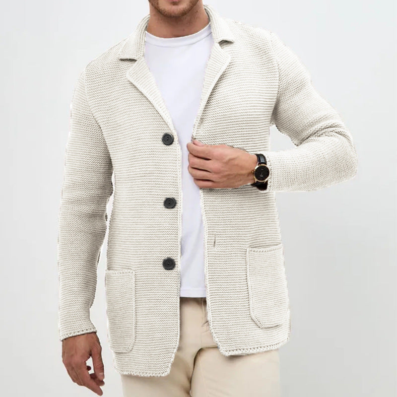 Herren Strickjacke mit warmem Schalkragen und praktischen Taschen Drune