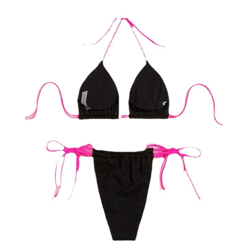 Damen Triangel-Bikini Set mit hohem Beinausschnitt und verstellbaren Bändern Drune