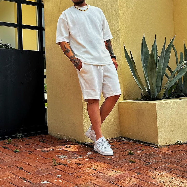 Herren lässiges Oversized-Strickshirt mit luftiger Webstruktur Drune