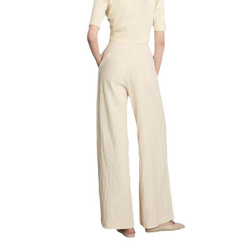Damen weit geschnittene Plisseehose Drune